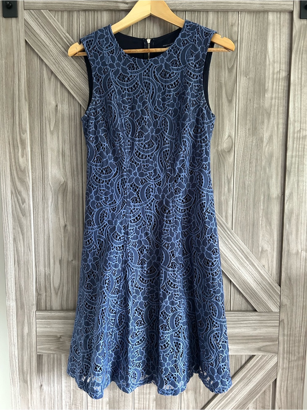 Tommy Hilfiger Blue Ribbon Floral Lace Fit & Flare Dress Size 6/8